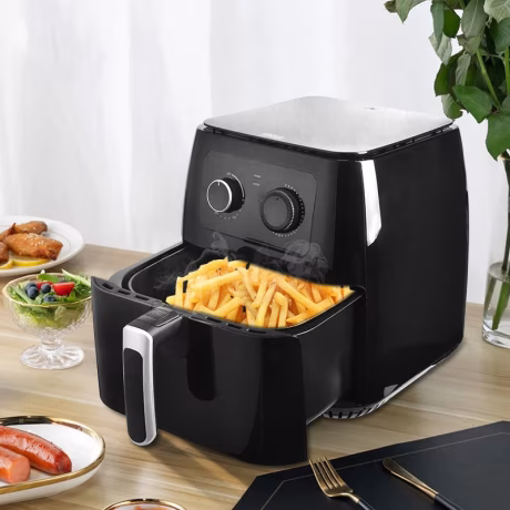 Hot sale Powerful Digital Electric Air Fryer Pan Deep Fryer High-speed Hot Air Circulation Double Mechanical Oven 6L