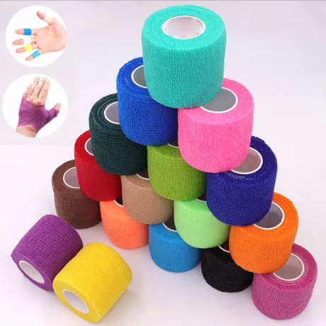 Hot Selling Self Adhesive Sports Tape First Aid Supplies Wrist Ankle Colored medical gauze &amp; bandage