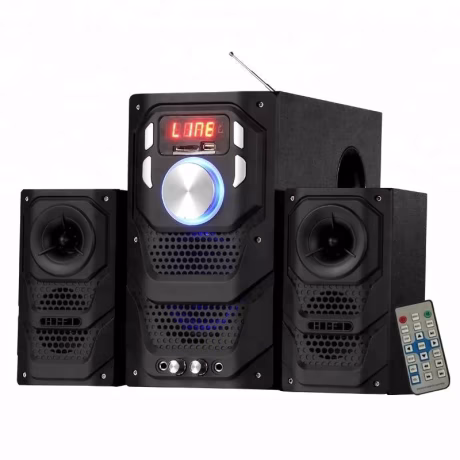 Hot selling subwoofer best price active 2.1 high power multimedia speaker with mic input