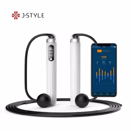 J-Style 2023B smart app skipping rope with digital calorie counter jumprope adjustable high speed weighted jump rope for fitness