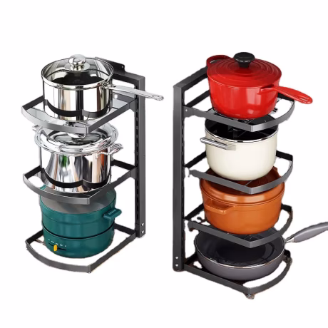 Kitchen Counter And Cabinet Organization Storage Pot Rack Organizers Adjustable Pot Lid Holder Pot And Pan Organizer