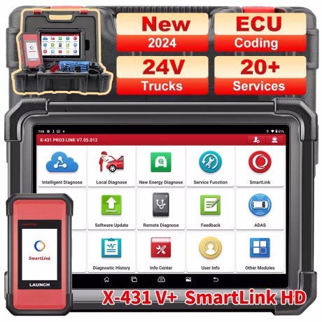 Launch Original X431 V+ SmartLink HD 24V Commercial Vehicle Diagnostic Tool Bi-directional Control Heavy Duty Truck Auto Scanner