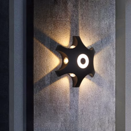 LED Wall Wash Lights Crossing Star Starfish Ray Round Wall Lamp Art Gallery Museum Building Decoration Porch Lamp