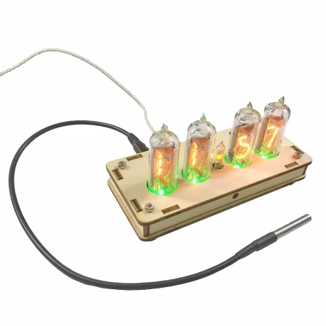 Lonten Retro IN14 Glow Tube Clock GPS Time Calibration Electronic Clock Infrared Remote Control Glow Clock Science Toys