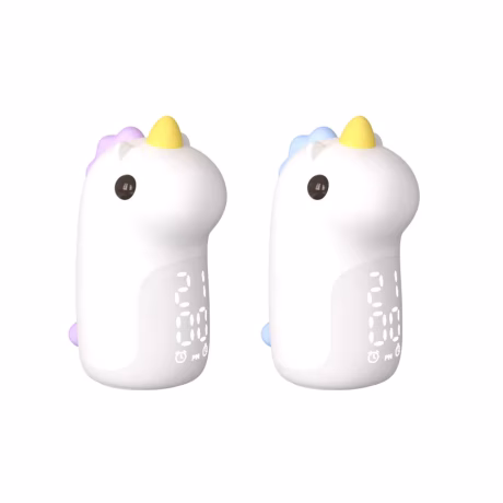 Lovely Unicorn Silicone Baby Lamp NightLight Alarm Clock LED Table Digital Alarm Clock For Kids