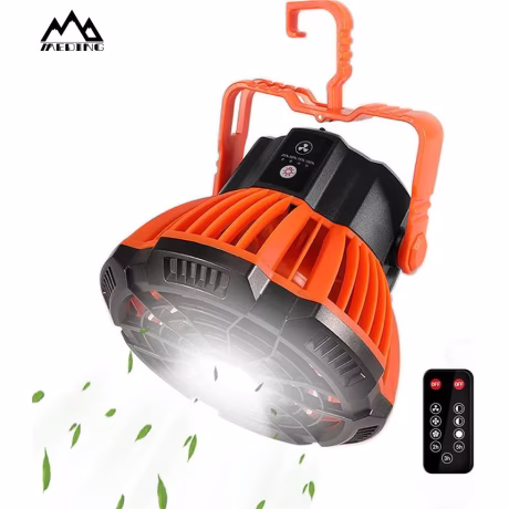 Meding Camping Tent Ceiling Fan 3 in 1 Hanging Ceiling Fans Camp Light Portable Lantern Power Bank for Outdoors Hom