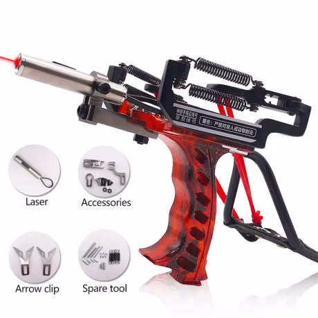 Metal Infrared Laser Slingshot For Powerful Hunting Outdoor Shooting Catapult Slingshot