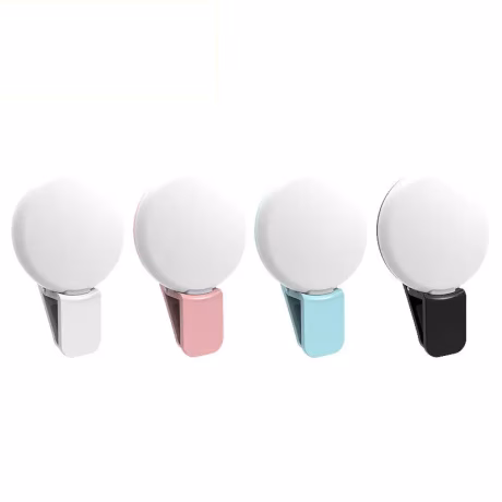 Mini Round Shape 9 LED Selfie Light Clip on Circle Light with Battery Powered LED Ring Light
