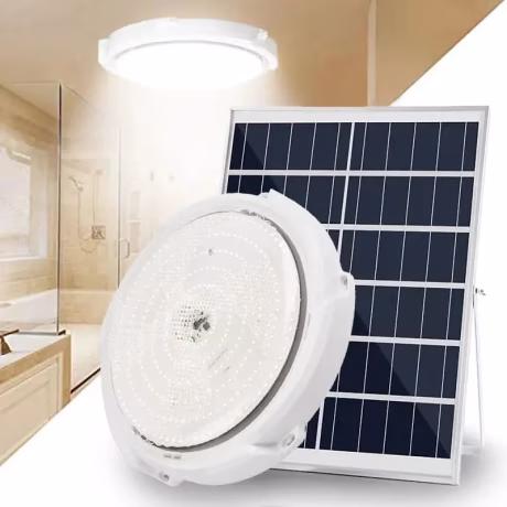 Modern Indoor Surface Mounted Rechargeable Round Solar Power Battery 40w 60w 100w 200w 300w Solar Ceiling Light