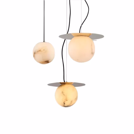 Modern The Moon And Satellites Pendant Lights Luxury Brass Ball Alabaster Chandeliers &amp; Pendant Lights Ceiling Hanging Lights