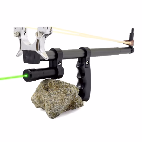 Multifunctional long rod slingshot + green laser precise shooting fish hunting slingshot