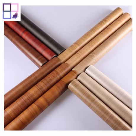 Natural wood 3d wall paper rolls PVC self adhesive bathroom wallpaper removable film for home