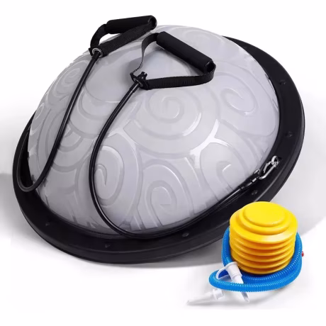 New Design Core Power Training Balance Exercise Pump Pvc Yoga Half Balance Ball with Hand Strip and Pump
