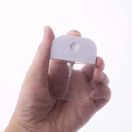 NEW design Mini 38ml 50ml Refillable Clear plastic Matt White Empty Alcohol Credit Card Spray Bottle for hand sanitizer