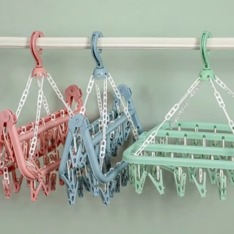 New Product Space Saving Storage Drying Racks Multipurpose Foldable Clothes Hangers Plastic Organizer