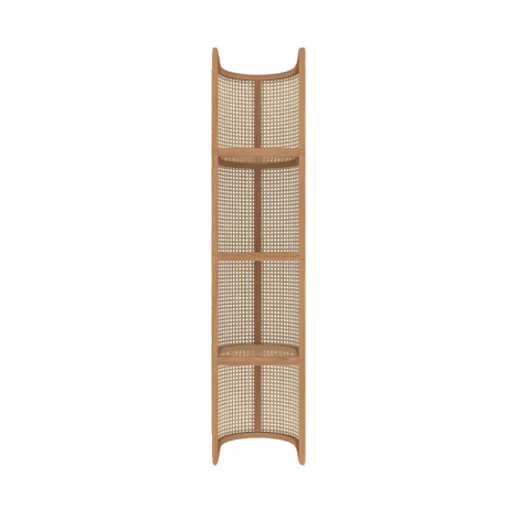 Nordic rattan partition floor residential indoor multi-layer storage display shelves household solid wood bookshelves