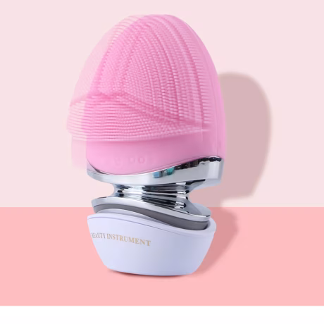 OEM Brand Rechargeable Mini Silicon Electric Facial Cleansing Brush Pink PC Material Skin Care Private Label Wholesale EMS
