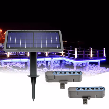 Outdoor Solar LED Wall Washer Light Hotel Landscape Building Lighting 6W Adjustable Folding Spliceable Linear Wall Washer Lamp