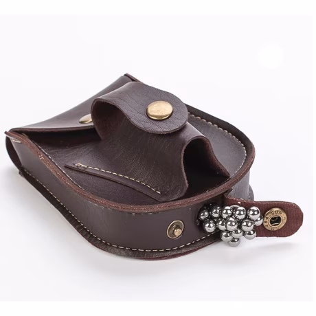 Outdoor Sports Steel Ball Package Portable PU Slingshot Bag Back Through The Belt Durable Without Deformation for Hunting