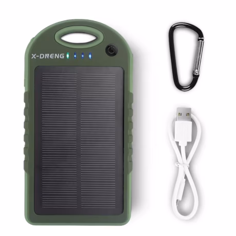 Outdoor Wholesale mini solar power bank 12000mah waterproof for ipad iPhone with usb cable
