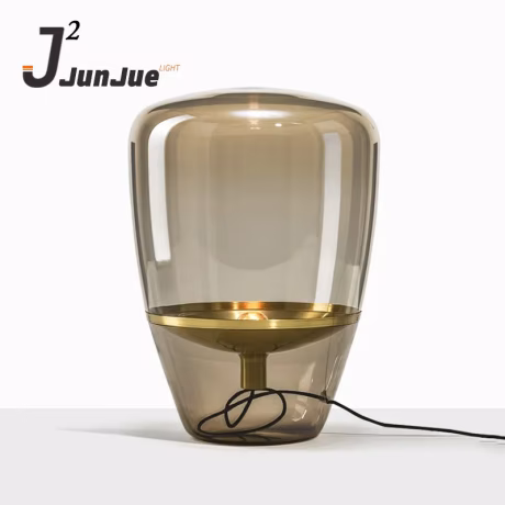 Postmodern smoke gray glass table lamp restaurant Nordic art glass hardware table light idea lighting decorative glass lamp
