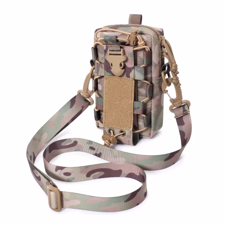 Retail Small Pouch Oxford Canteen Cover Holster Outdoor Traveling Hiking Kettle Tactical Messenger Sling Bag with Molle System