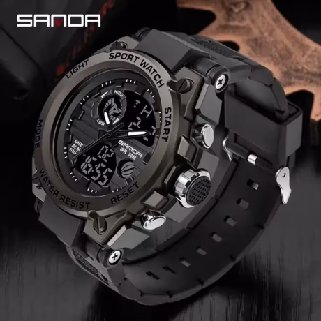 Sanda 739 2020 New Men Digital Watch Set LED Luminous Waterproof Functional Sport Wrist Watches for Men