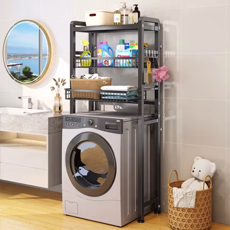 saver space storage holders &amp; racks bathroom organization washing drying machine stand stacking over shelf sliding basket drawer