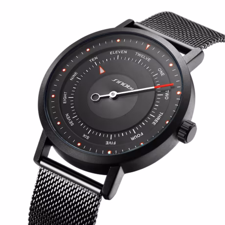 Seamless Style Single Pointer Waterproof Quartz Men Wristwatch Stainless Steel Mesh Strap Magic with Dropshipping Available