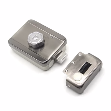 Security Smart Electronic Electric Magnetic Digital Rim Door Lock Serrure De Porte Mechanical Stainless Steel Memory Card Silver