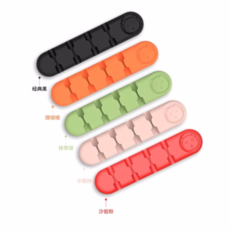 Silicone USB Storage Cable Management Cord Organizer Desk Cable Organizer Cord Holder Colorful Adhesive Cable Clamps