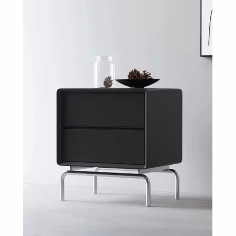 Small Vintage Bed Side Table Bedroom Furniture Wooden Storage Black Night Stand Bedside Table For Apartment