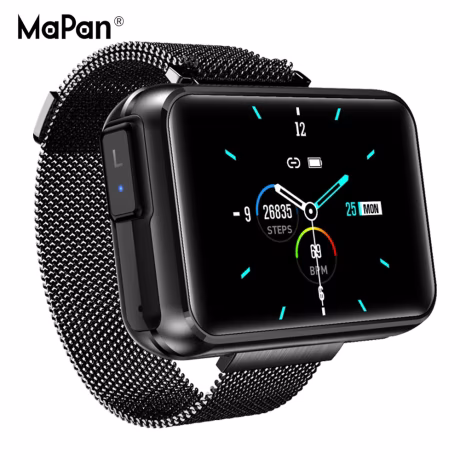 Smart Bracelet Heart Rate Sleep Blood Oxygen Blood Pressure Wireless Earbuds Wrist Smart Watch Health with Bluetooth Earphone