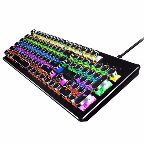 T-WOLF 130cm Line Length Cool Lighting Effect Metal Plate Gaming Wired Keyboard