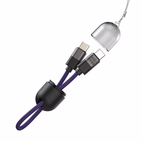 Travel Portable Capsule Short Charging Cable 240W PD3.1 5A fast charging Cable 0.2m USB-C Short Nylon Braid cord for Power Bank