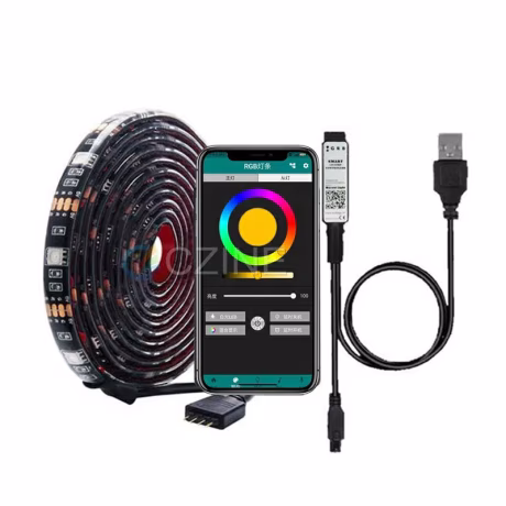 Tv Background Lighting Adhesive Flexible Ribbon Waterproof Led Tape Ip65 Phone App Control Usb 5v 5050 Rgb Led Strip
