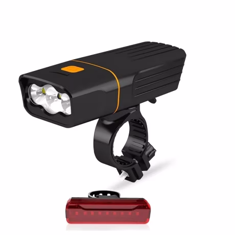 USB Rechargeable Outdoor Bike Light Set Powerful Front Headlight &amp; Back Taillight Road Mountain Cycling Brightness Battery Power