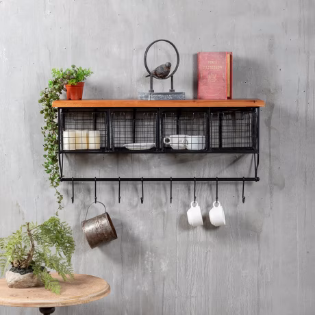 Wall Shelving Drawer Storage Shelving One-Line Grid Storage Wall Hanging Kitchen Organizing Shelving