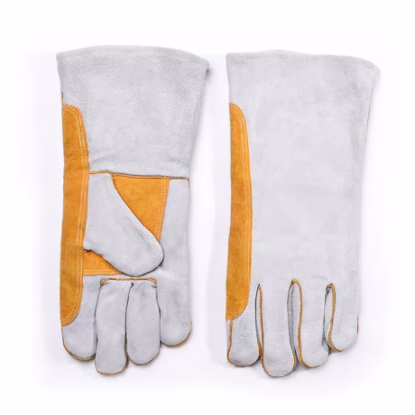Wholesale Yellow Heat Resistant Welding Gloves for welders Cowhide Labor Protective Working Gloves
