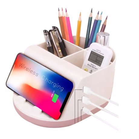 Wik-DT 2021 New Arrivals Gadgets Cell Mobile Phone Desktop Organizer Wireless Charger Storage Box