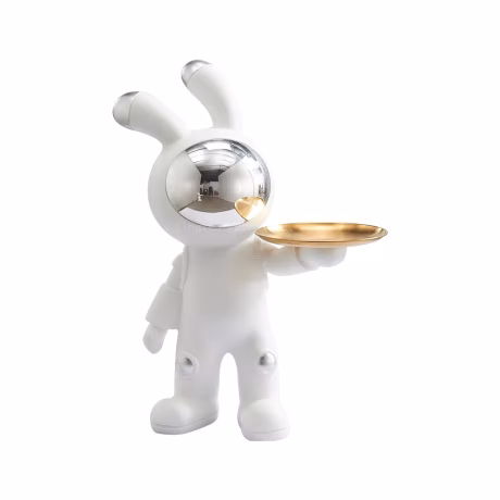 XINGTUO rabbit tray decoration household living room coffee table snack key storage decoration fruit plate resin crafts