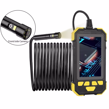 Y19 Portable Dual Lens Endoscope Camera 1080P 4.3inch screen 5m cable industrial inspection camera Handheld Borescope camera