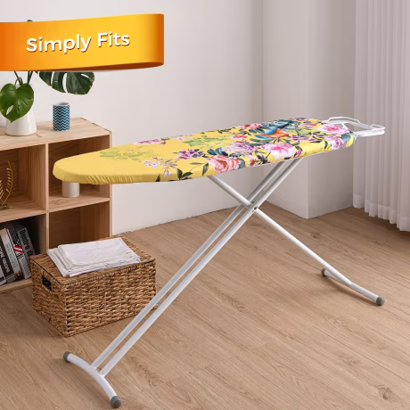 100% Cotton Luxury Heat Resistance 2-Layers 124*38 cm Flower Ironing Board Cover With Elastic Edge