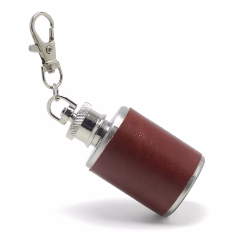 1oz 30ML Whiskey Liquor Bottle Portable Metal Stainless Steel Hip Flask KeyChain Snuff Bottle Mini Flask Keychain 1oz