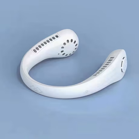 2021 New Arrival Mini Green Quantity White Box Power Item Outdoor Rechargeable Sport Wearable Neck Fan Usb Portable Cooling Fan