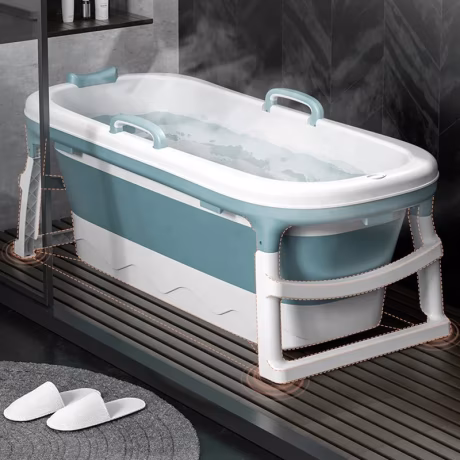 2022 New Freestanding Soaking Plastic Folding Portable Bathtub For Adult