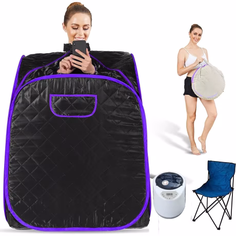 2023 New Arrival Black Steam Sauna Tent Wholesale US Plug 2.2 Liters Steamer Home Sauna Rooms for Body Healthy