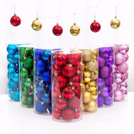 24pcs/set Colorful 3cm Christmas Ball For Christmas Decorations Color Ball Plastic Plating Ball Christmas Tree Pendant