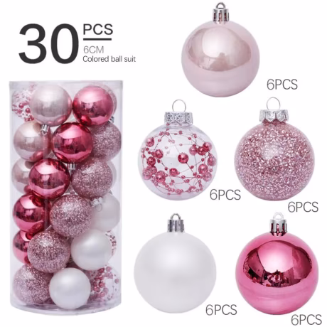 30PCS Christmas Ball Baubles Colorful Xmas Tree Decorations Hanging Ornament Decor Xmas Party Home Garden Decoration Supplies
