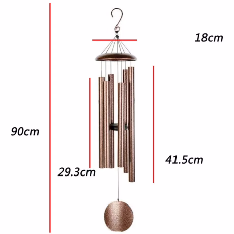 36" 6 Tubes Antique Copper Metal Craft Outdoor Garden Supplies Decoration Wind Chime